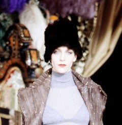 F/W 2000 Dolce & Gabbana Genuine Blue Marmot Fur Oversized Hat