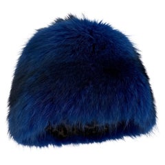 F/W 2000 Dolce 
Gabbana Genuine Blue Marmot Fur Oversized Hat