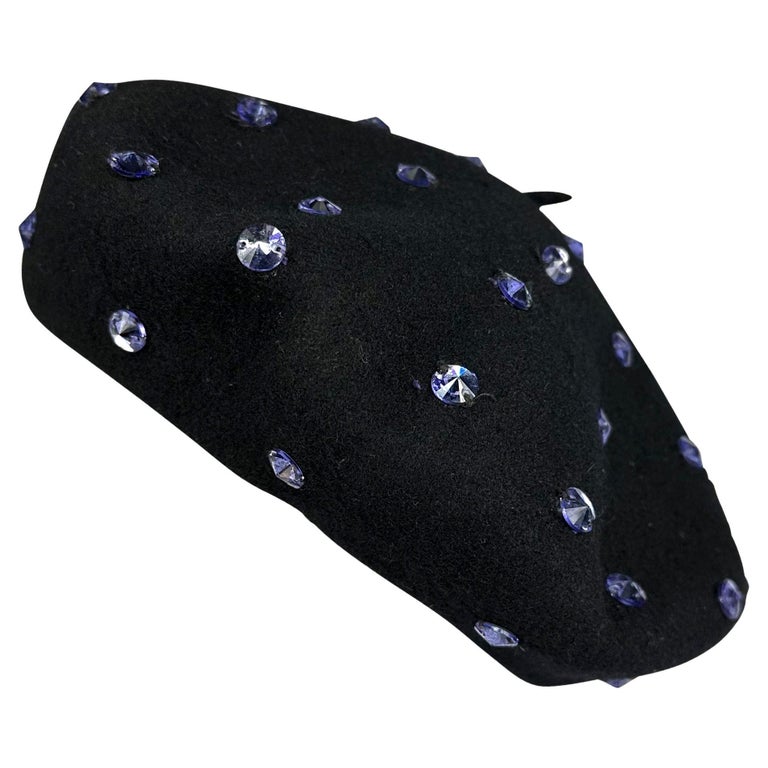 Avant-Garde Sculptural 80’s Beret Felt Hat with Jeweled Rhinestone Detailing Avantgarde Hat | eBay main image 4