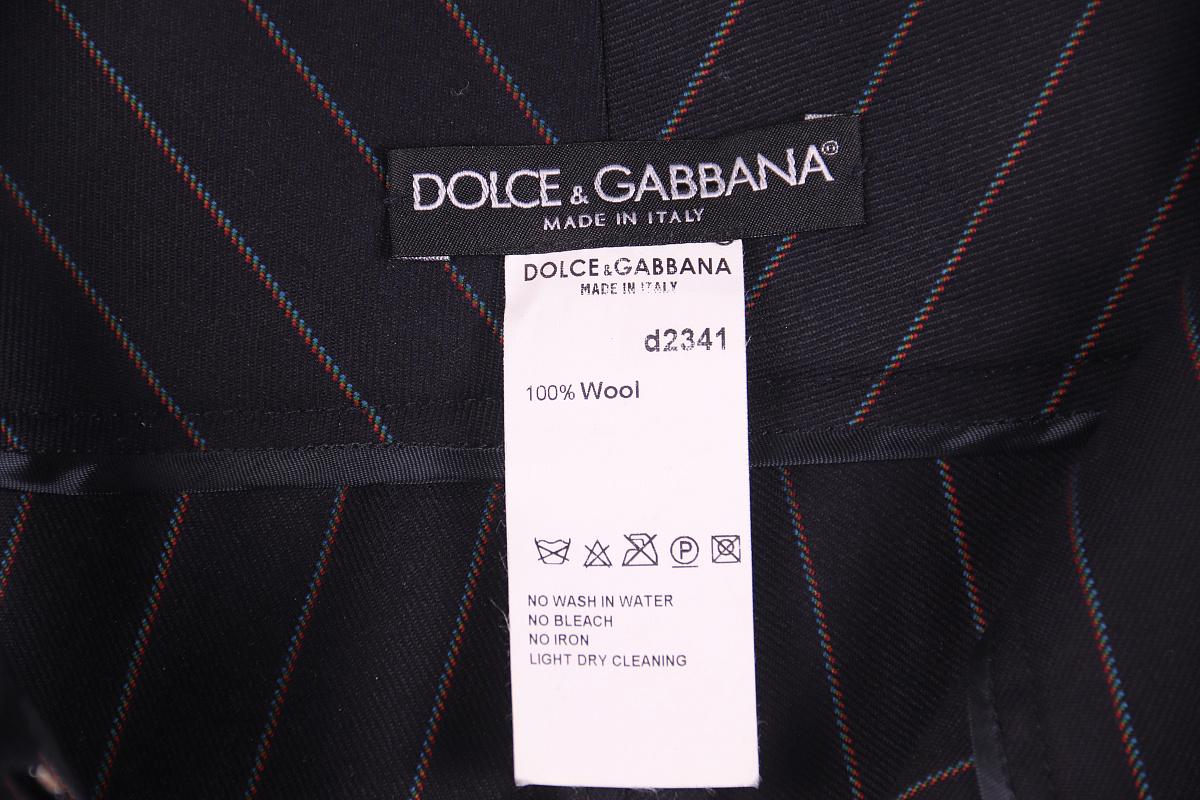 Black F/W 2000 Dolce & Gabbana Wool Pleated Trousers Vintage early 2000s For Sale