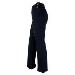 F/W 2000 Gianni Versace by Donatella Greek Key Button Black Pants
