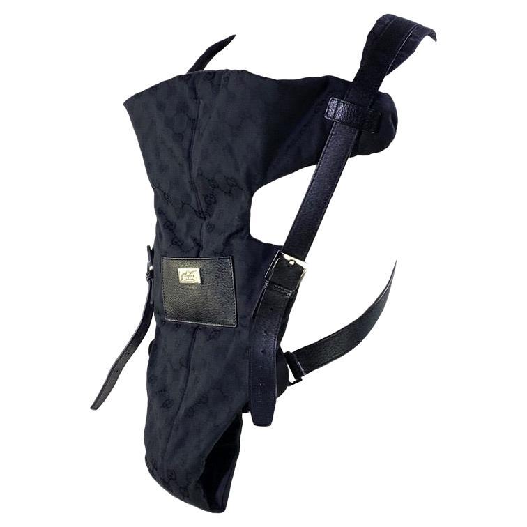 F/W 2000 Gucci by Tom Ford Black GG Monogram Baby Carrier Vintage Y2K For Sale