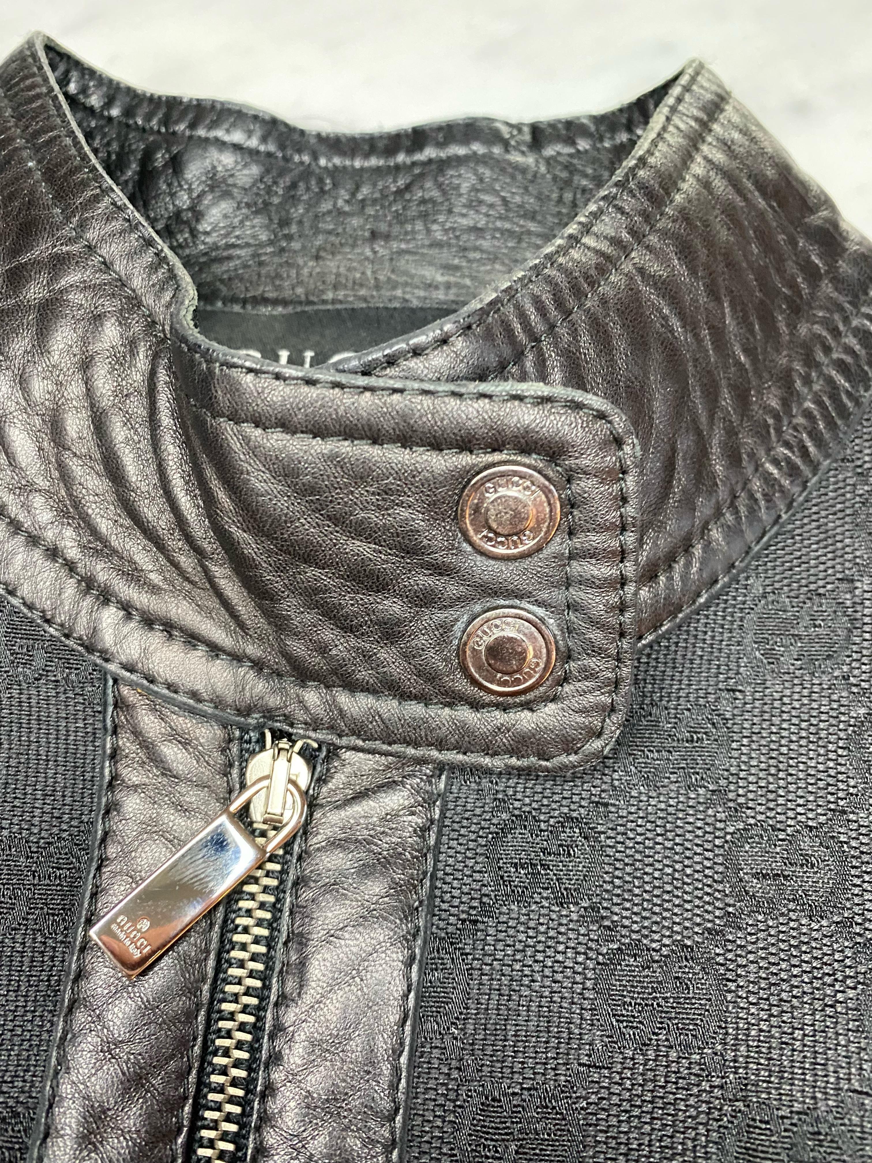 F/W 2000 Gucci by Tom Ford Black GG Monogram Denim and Leather