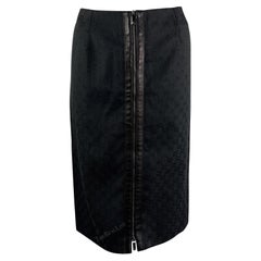 F/W 2000 Gucci by Tom Ford Black GG Monogram Zipper Pencil Skirt (jupe crayon à fermeture éclair avec monogramme)