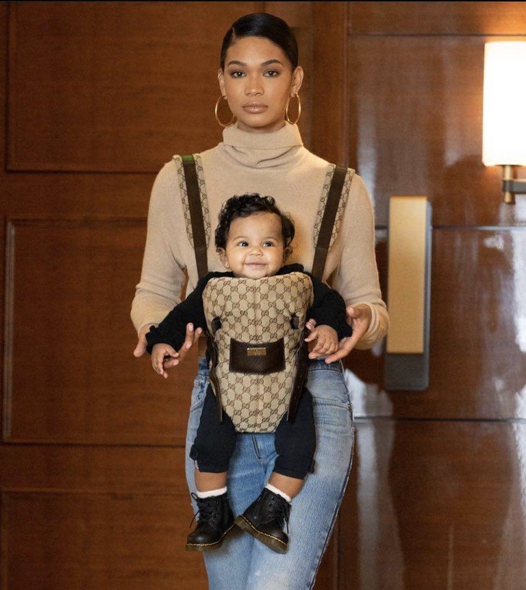 F/W 2000 Gucci by Tom Ford Brown Beige GG Monogram Baby Carrier at 1stDibs