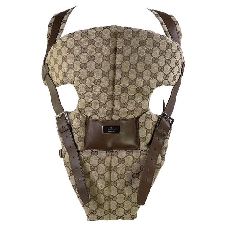 F/W 2000 Gucci by Tom Ford Brown Beige GG Monogram Baby Carrier at 1stDibs  | gucci baby carrier, designer baby carrier gucci, gucci baby holder