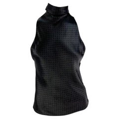 F/W 2000 Gucci by Tom Ford Top sin mangas con monograma de la "G" cuadrada en marrón