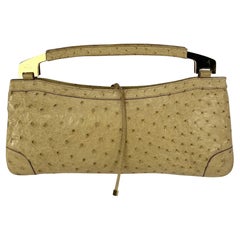 F/W 2000 Gucci by Tom Ford Genuine Ostrich Skin Convertible Chain Clutch Bag