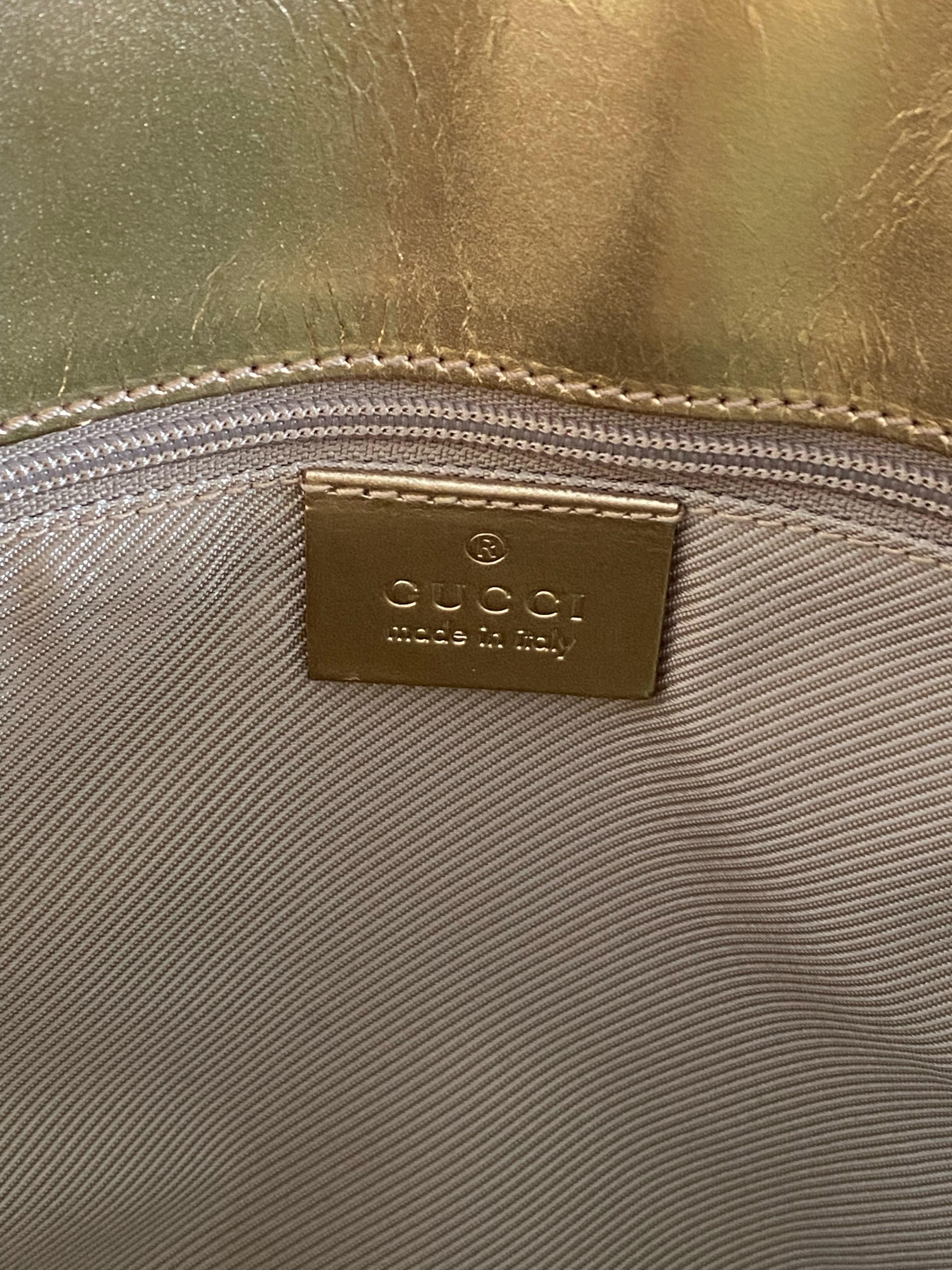 F/W 2000 Gucci by Tom Ford GG Monogram Metallic Blue Gold Small Tote Y2K In Excellent Condition In West Hollywood, CA