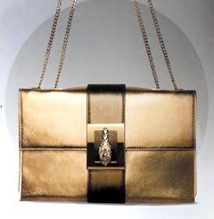 F/W 2000 Gucci by Tom Ford Gold Leather Dionysus Clutch Crossbody Shoulder Bag