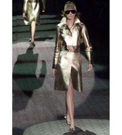 F/W 2000 Gucci by Tom Ford Gold Metallic Two-Tone Leather Jacket