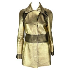 F/W 2000 Gucci by Tom Ford Gold Metallic Two-Tone Leather Jacket