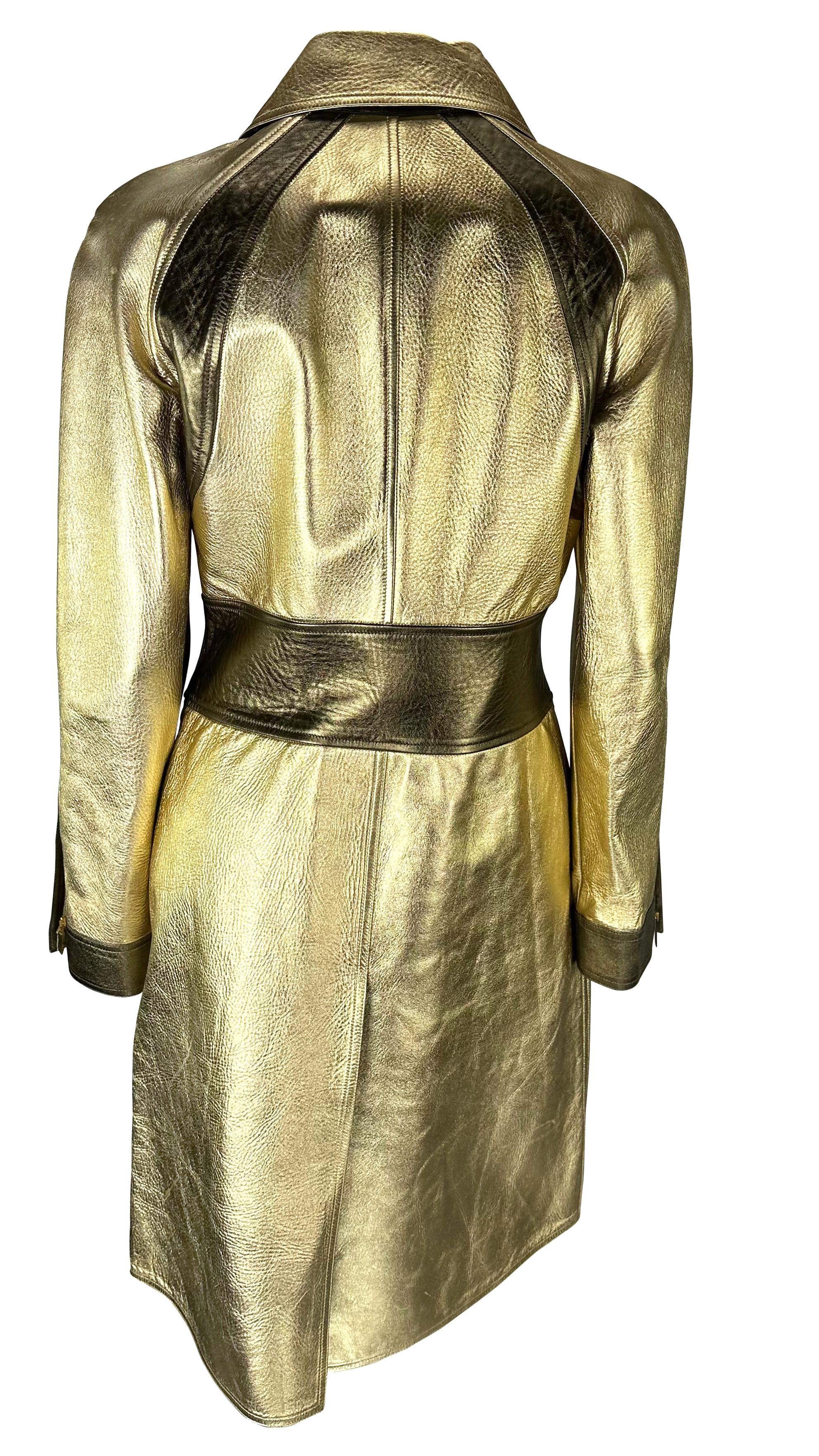 metallic gold trench coat