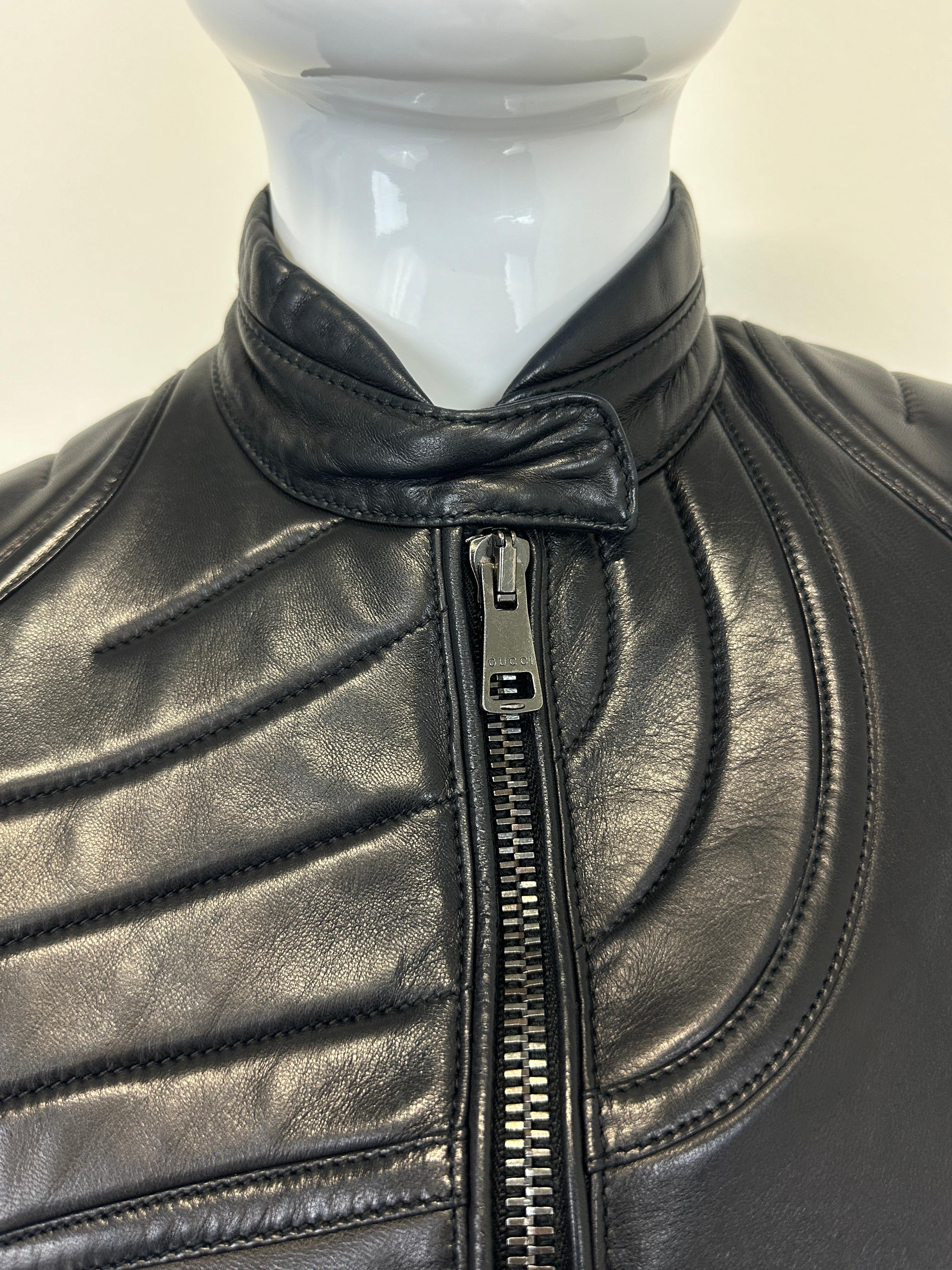 A/I 2000 Gucci by Tom Ford giacca in pelle biker a spirale 1