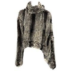 F/W 2000 John Galliano Graues übergroßes asymmetrisches Tunika-Pullover-Oberteil aus Strick