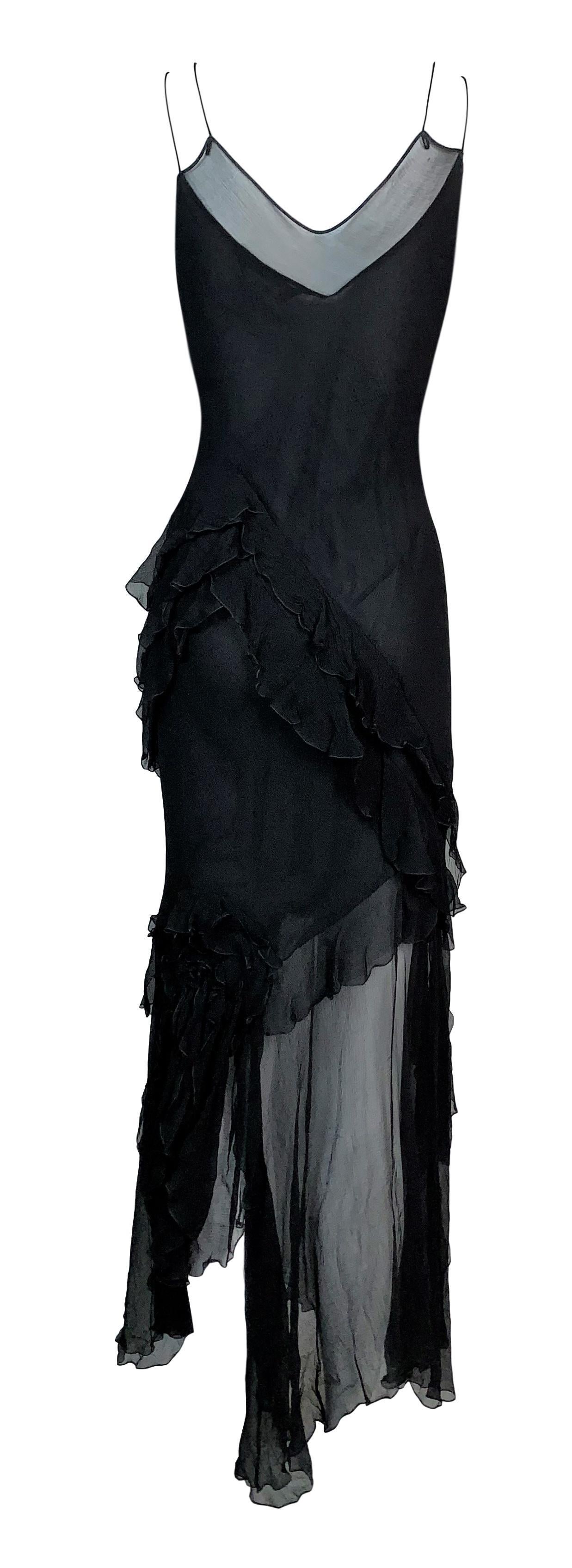 f/w 2000 christian dior john galliano sheer black lace panel dress