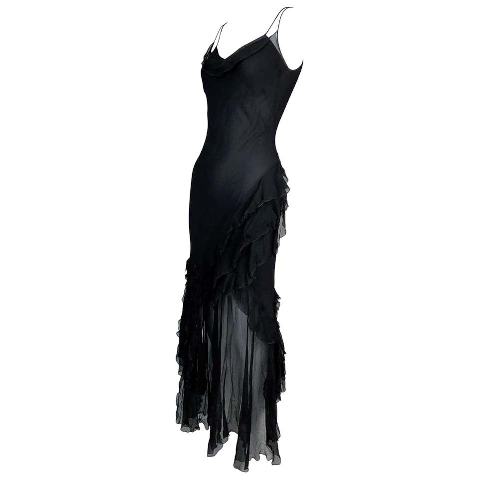 F/W 2000 John Galliano Sheer Black Silk Dress at 1stDibs