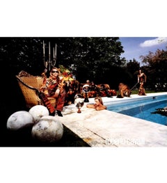 F/W 2000 Roberto Cavalli Tiger Print Metallic Glitter Denim Skirt Y2K