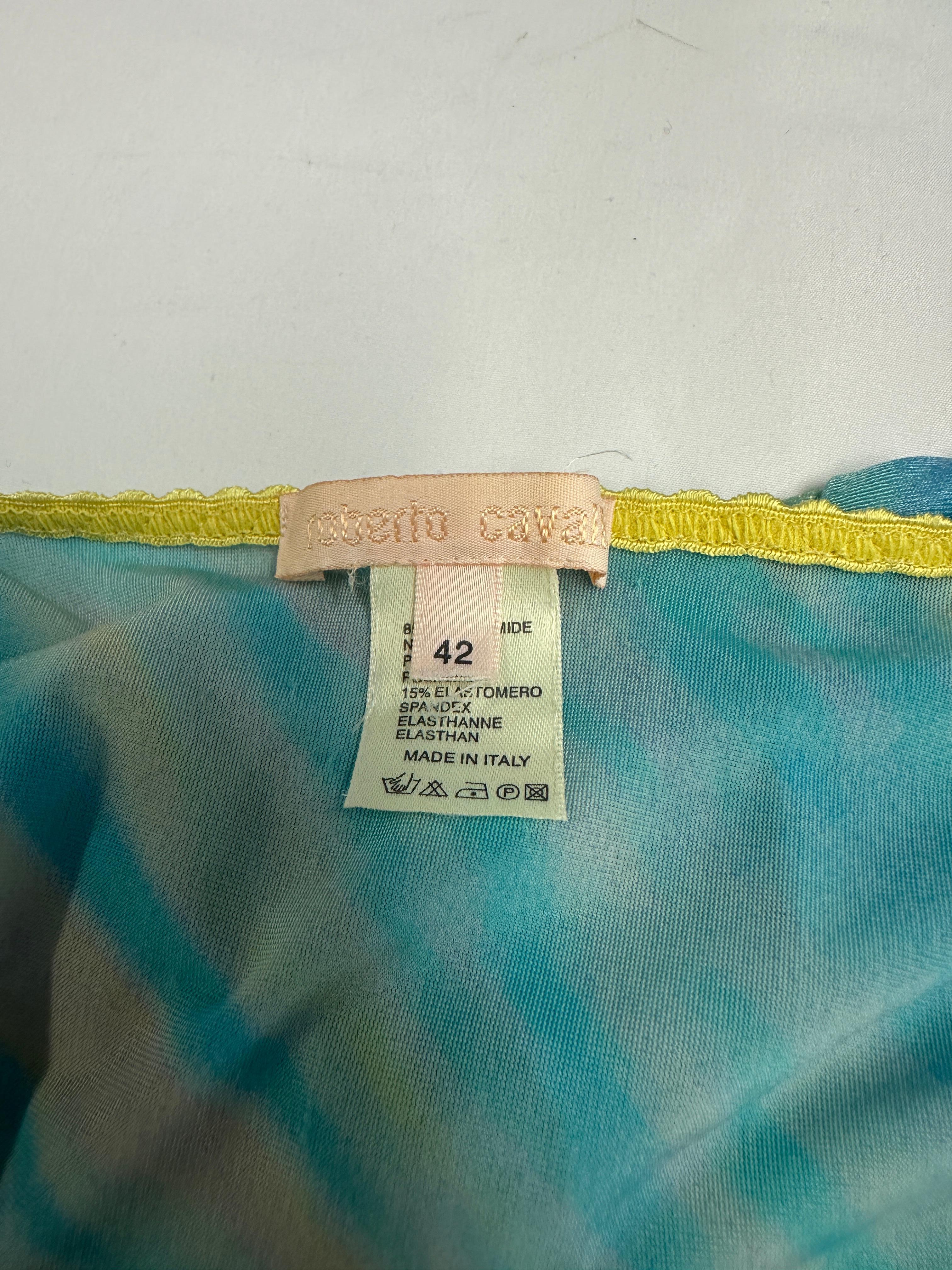 Canottiera Roberto Cavalli A/I 2000 in rete trasparente con tigre In condizioni ottime in vendita a Padova, IT