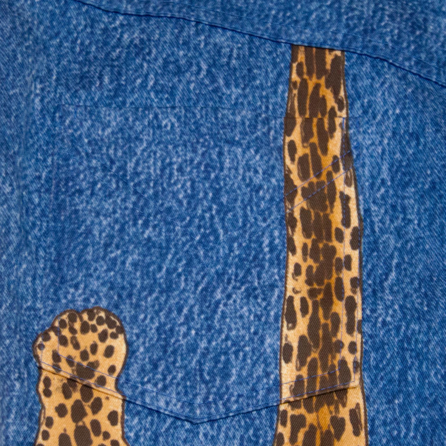 F/W 2000 Laufsteg Christian Dior Stone Wash Jeans mit Leoparden 5