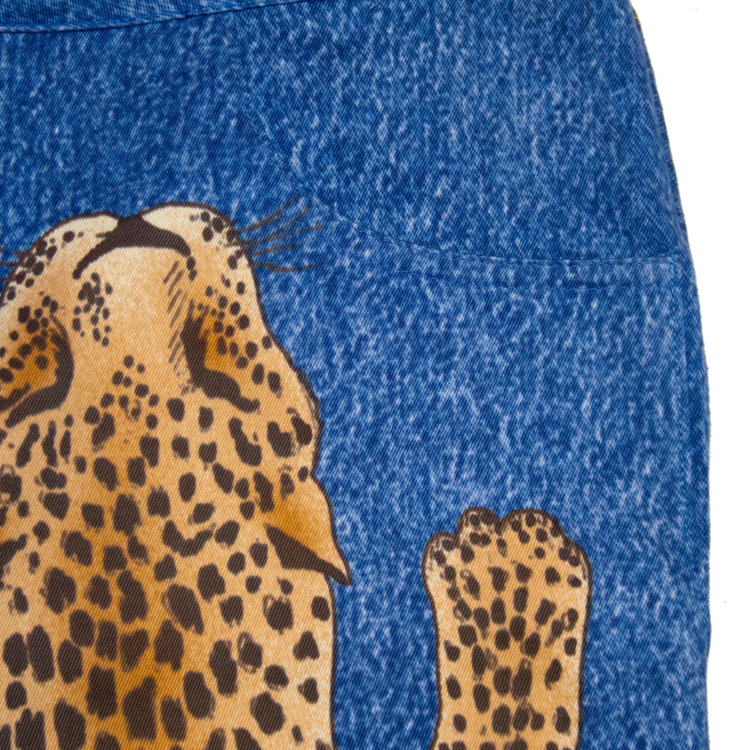 F/W 2000 Laufsteg Christian Dior Stone Wash Jeans mit Leoparden 3