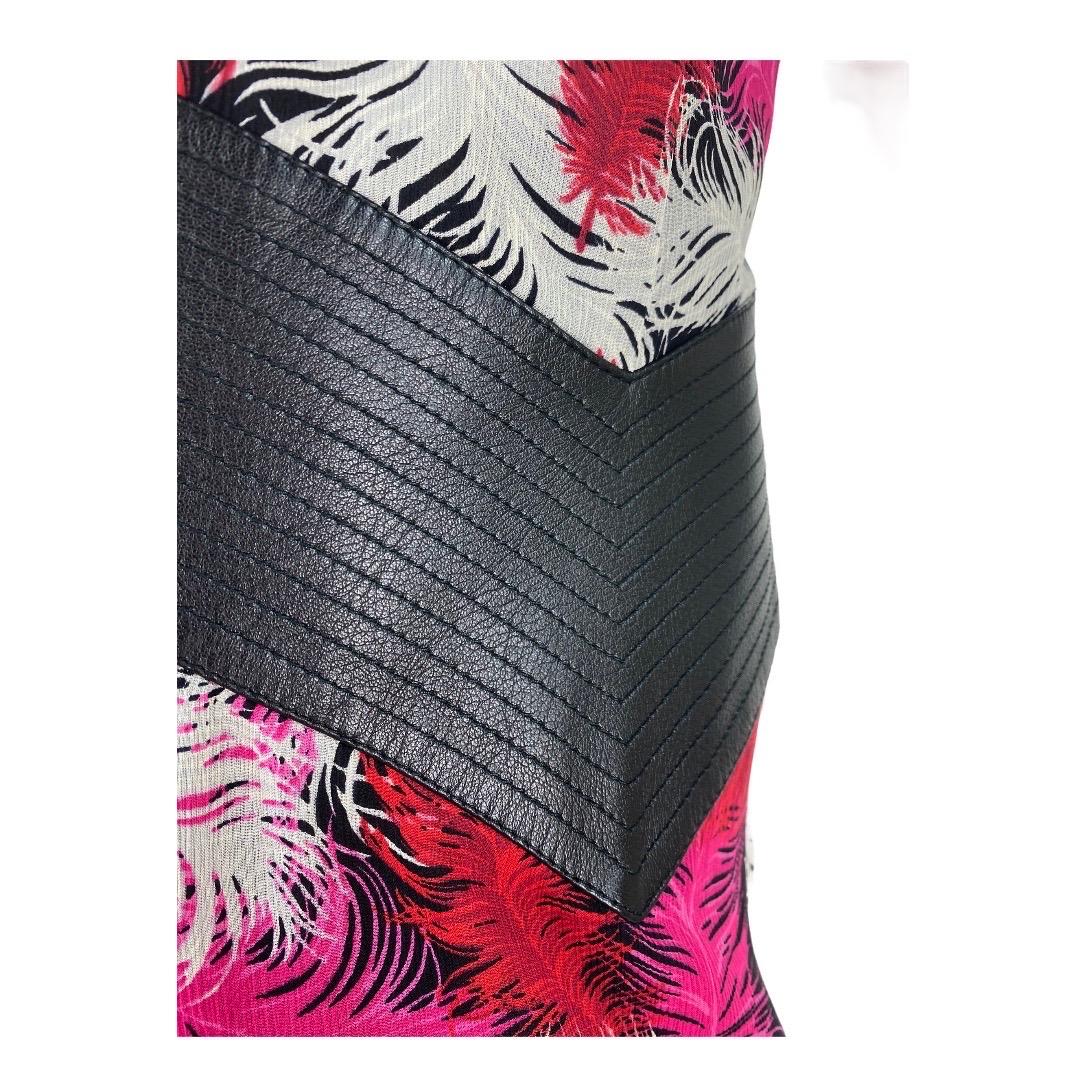 F&F Vintage 2000 Gianni Versace Couture Robe en soie avec détails en cuir Pour femmes en vente