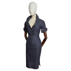 F/W 2000 Vivienne Westwood Red Label Corset Shirt & Grey Pencil Skirt Set