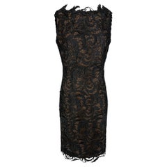 F/W 2001 Balmain Haute Couture by Oscar de la Renta Black Guipure Lace Dress