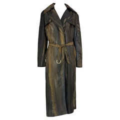 F/W 2001 Christian Dior by John Galliano Brown Nylon Abstract Watercolor Coat
