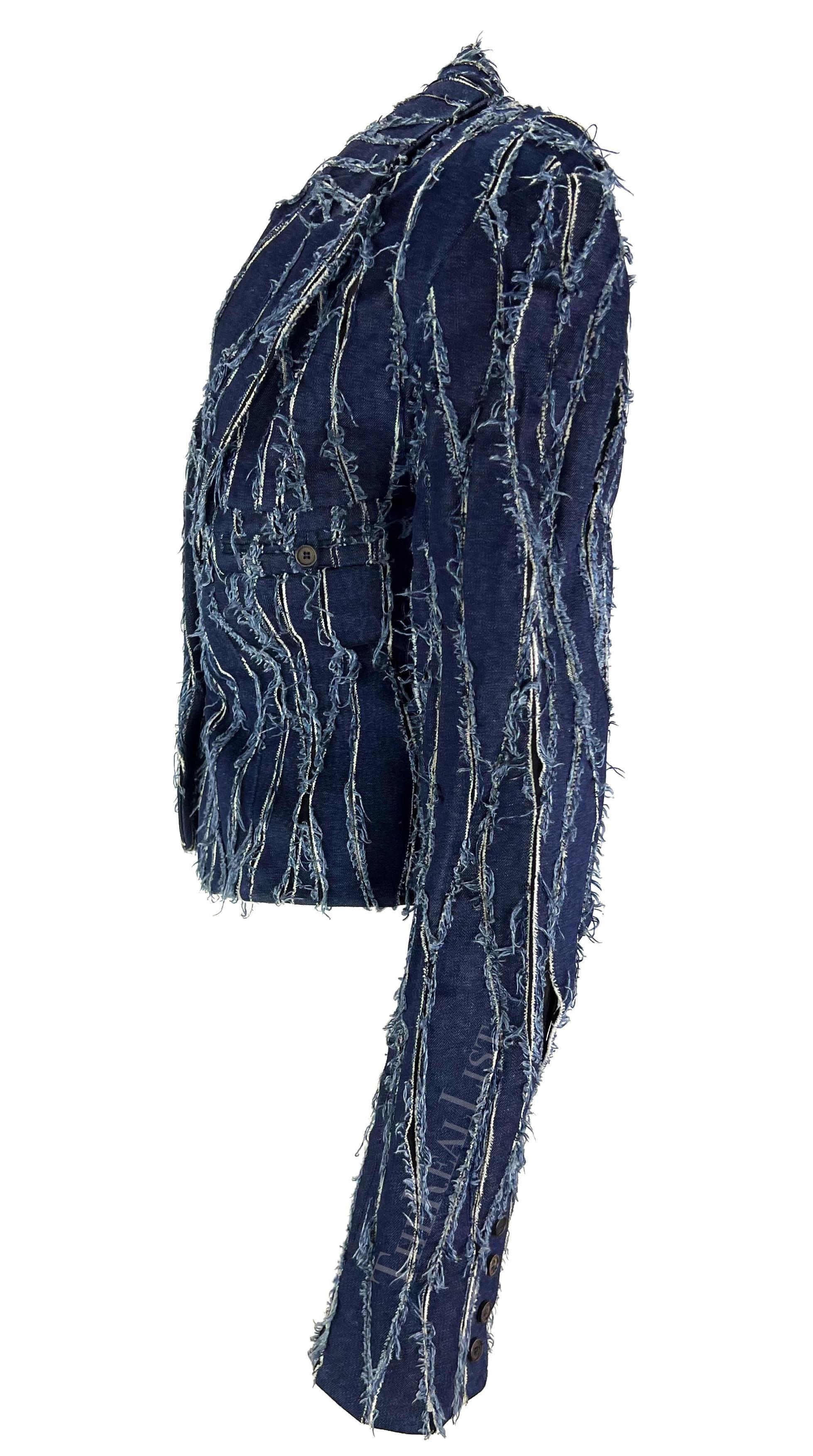 Noir Veste en jean délavé à panneaux transparents Christian Dior by John Galliano, A/H 2001 en vente