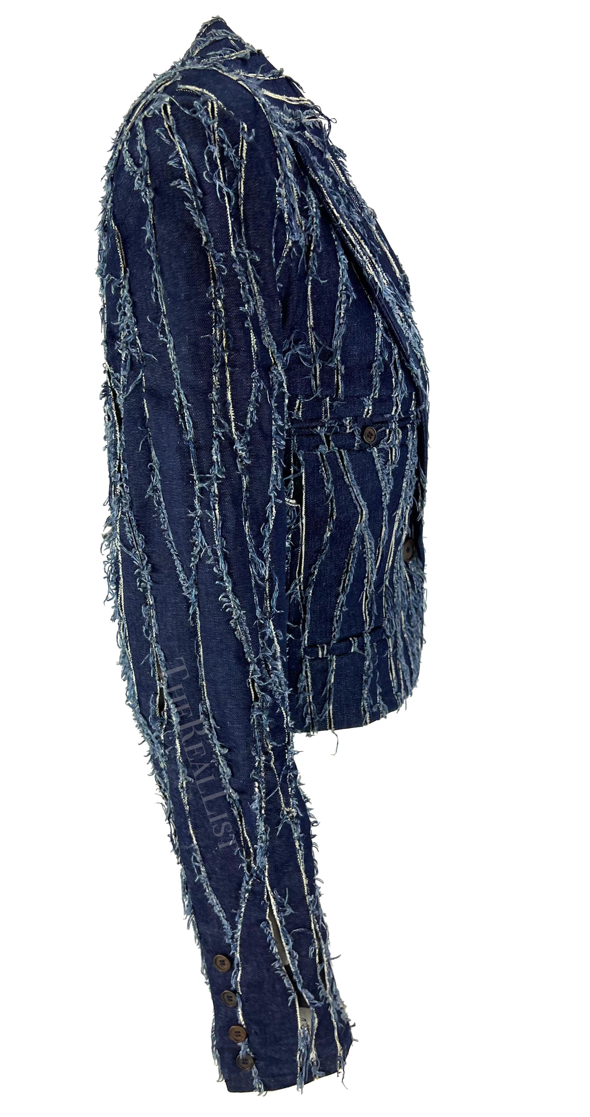 Veste en jean délavé à panneaux transparents Christian Dior by John Galliano, A/H 2001 en vente 2