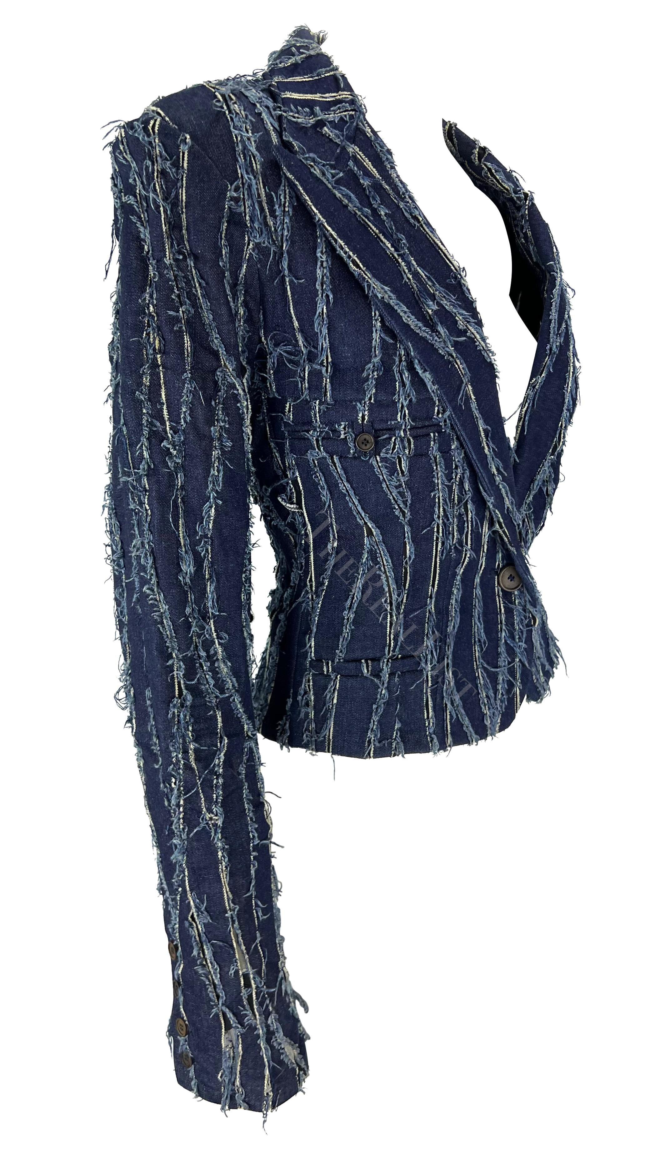 Veste en jean délavé à panneaux transparents Christian Dior by John Galliano, A/H 2001 en vente 2