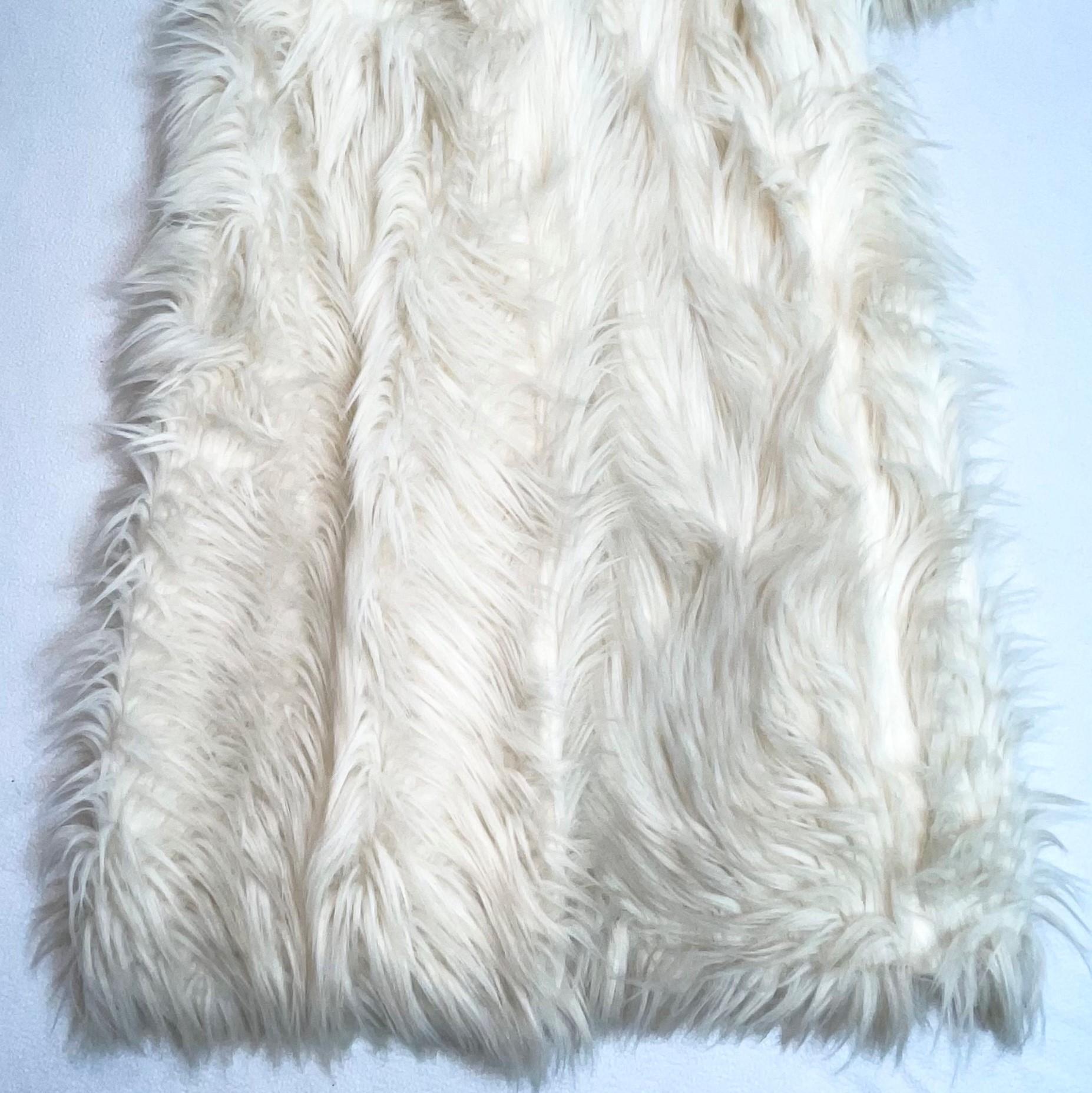 F/W 2001 D&G by Dolce & Gabbana White Faux Fur Long Coat 1