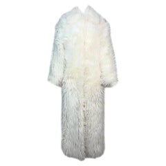 F/W 2001 D&G by Dolce & Gabbana White Faux Fur Long Coat