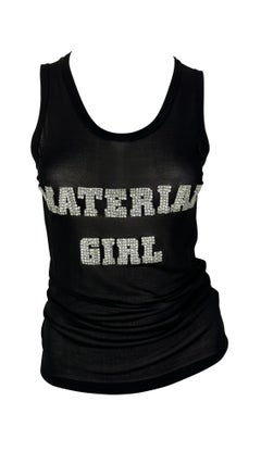 A/I 2001 Dolce & Gabbana Canotta nera a rete trasparente con strass 'Material Girl'