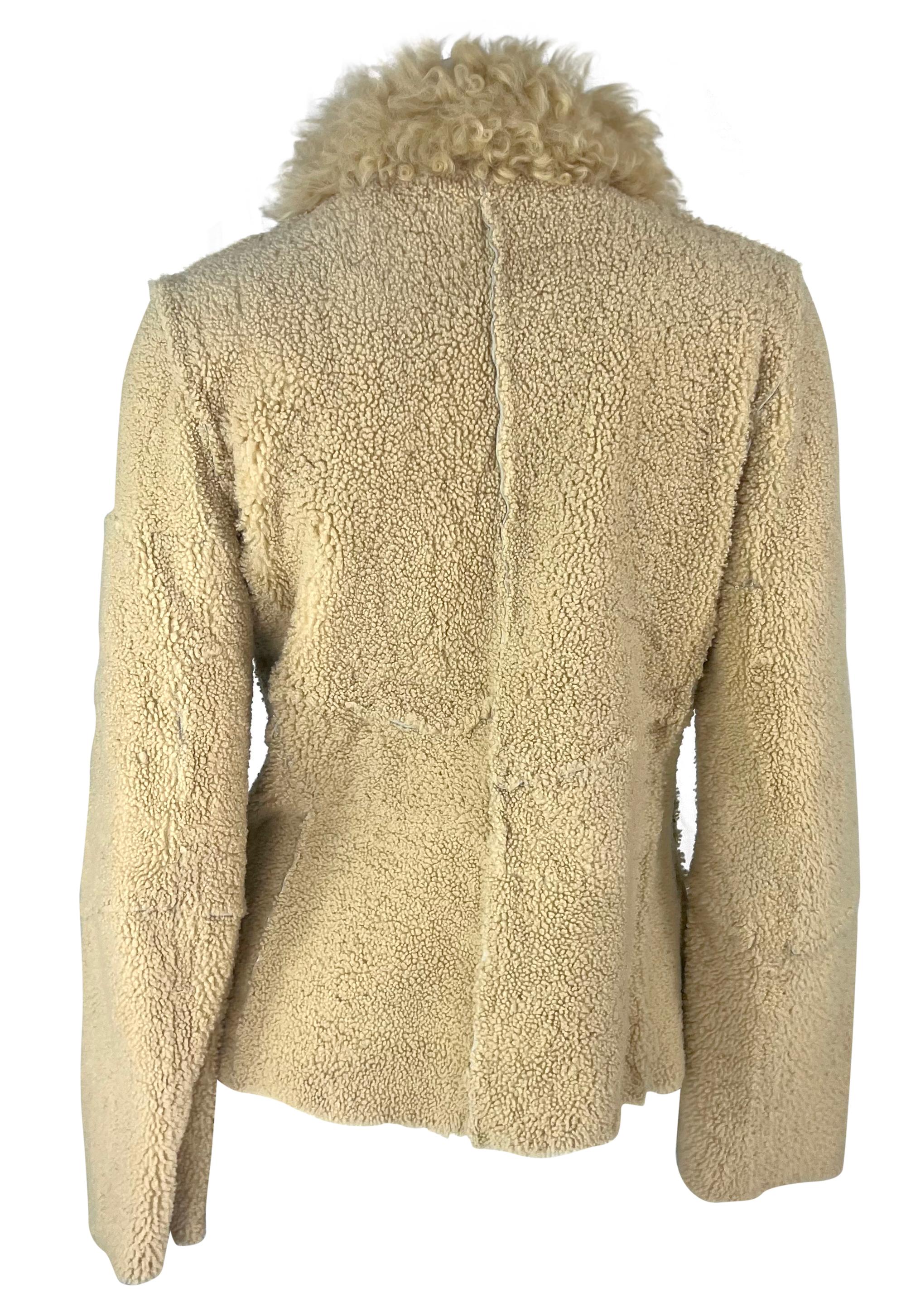 F/W 2001 Dolce & Gabbana Runway Beige Mongolian Lamb Shearling Jacket 1