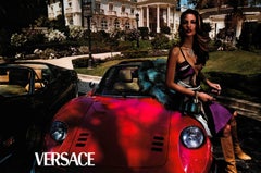 F/W 2001 Gianni Versace by Donatella Ad Blue Fur Rhinestone Mini Bag