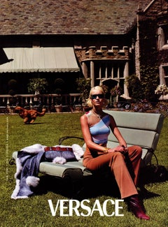 F/W 2001 Gianni Versace by Donatella Blue Distressed Leather Belted Clutch