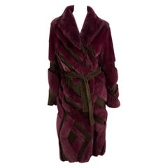 F/W 2001 Gianni Versace for Donatella Lila Nerz Pelz Braun Wildleder Trenchcoat