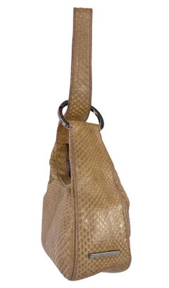 F/W 2001 Gucci by Tom Ford Beige Snakeskin Ring Wristlet Mini Evening Bag