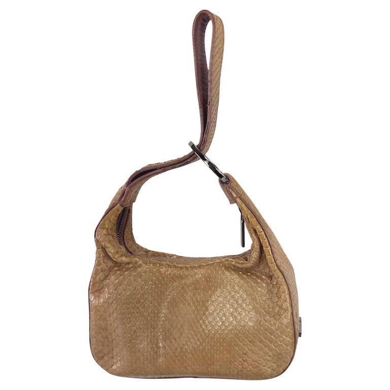 F/W 2001 Gucci by Tom Ford Beige Snakeskin Ring Wristlet Mini 