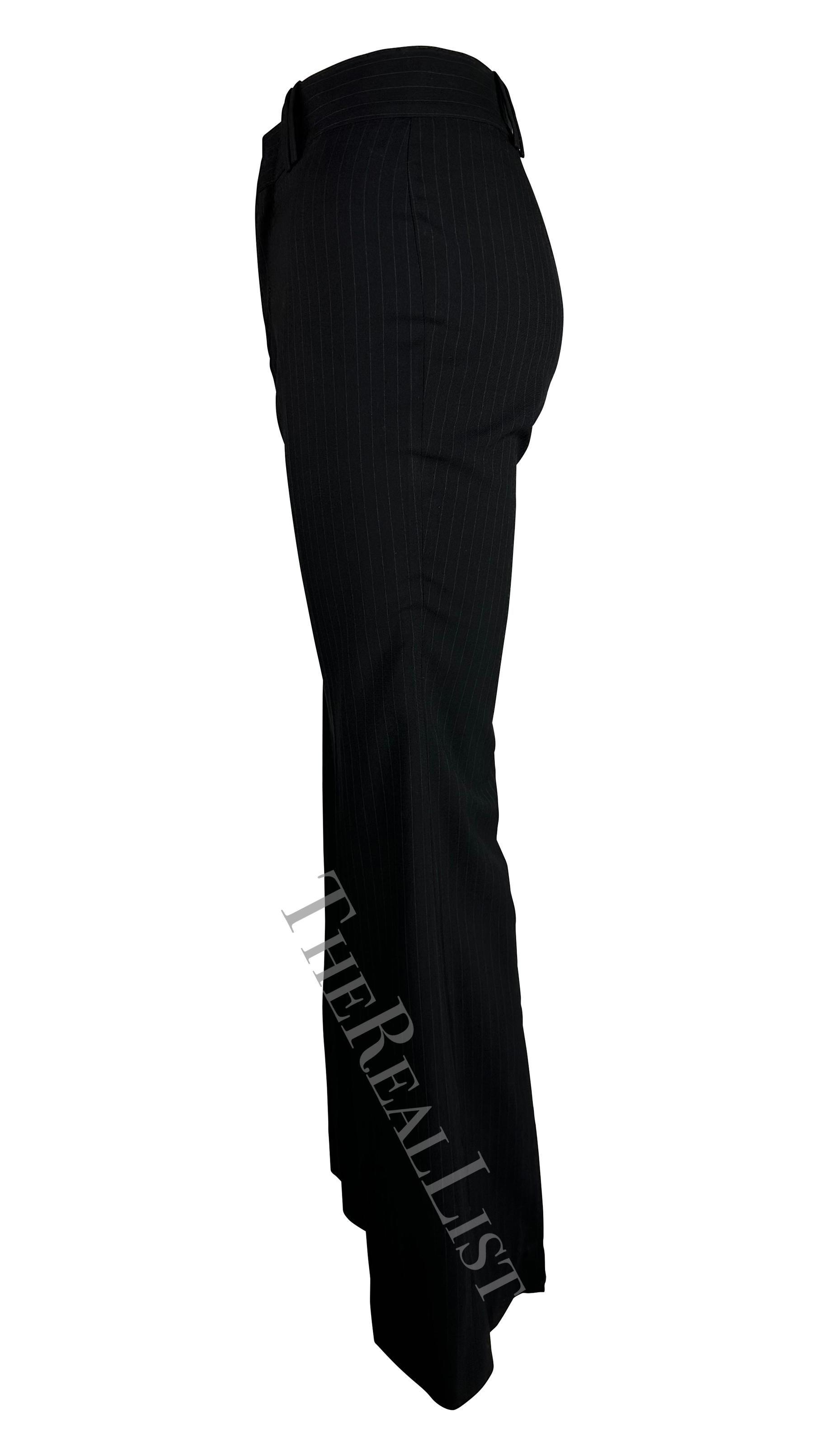 F/W 2001 Gucci by Tom Ford Black Pin Stripe Power Pantsuit For Sale 6