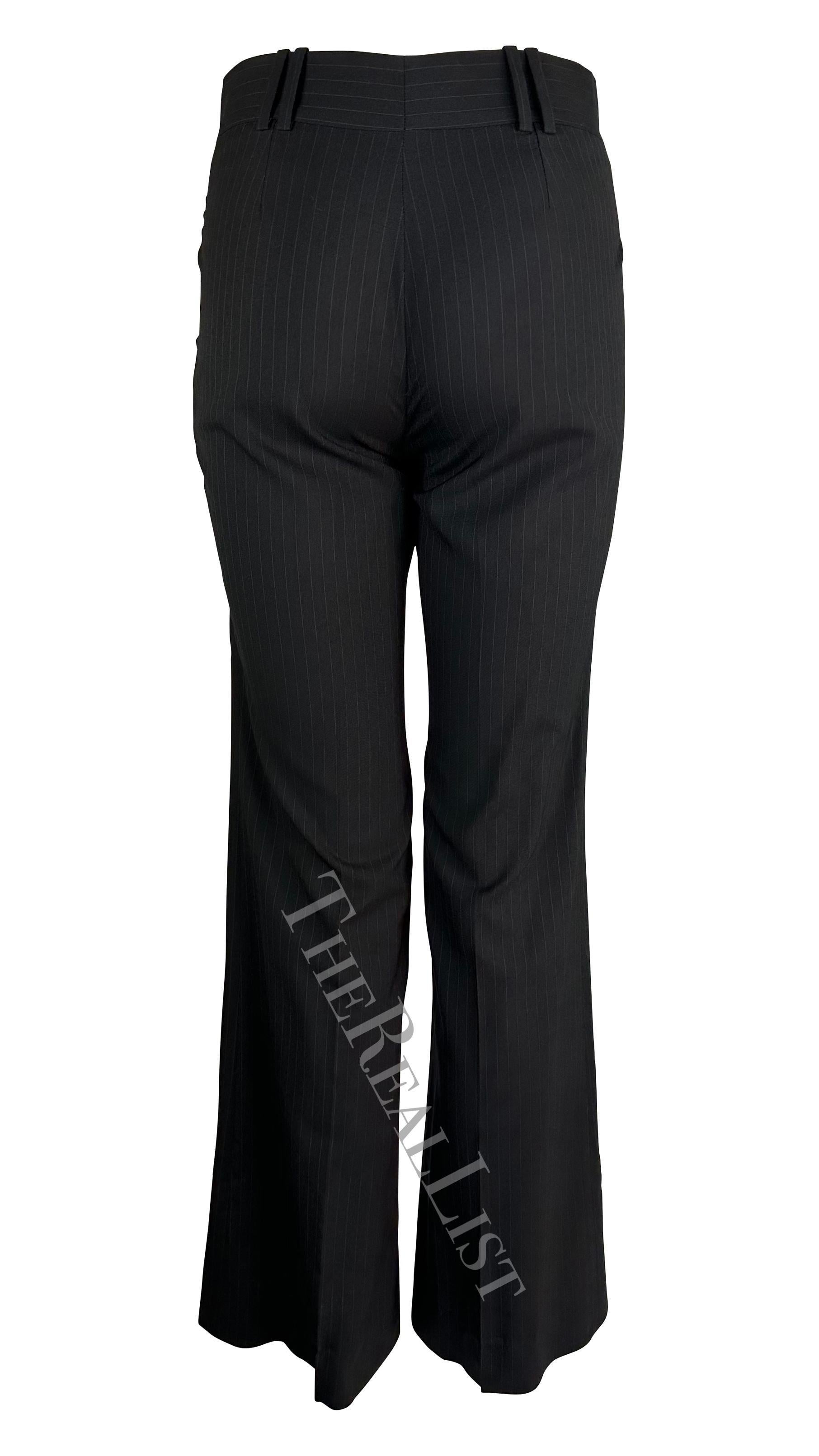 F/W 2001 Gucci by Tom Ford Pantalón negro a rayas Power en venta 6