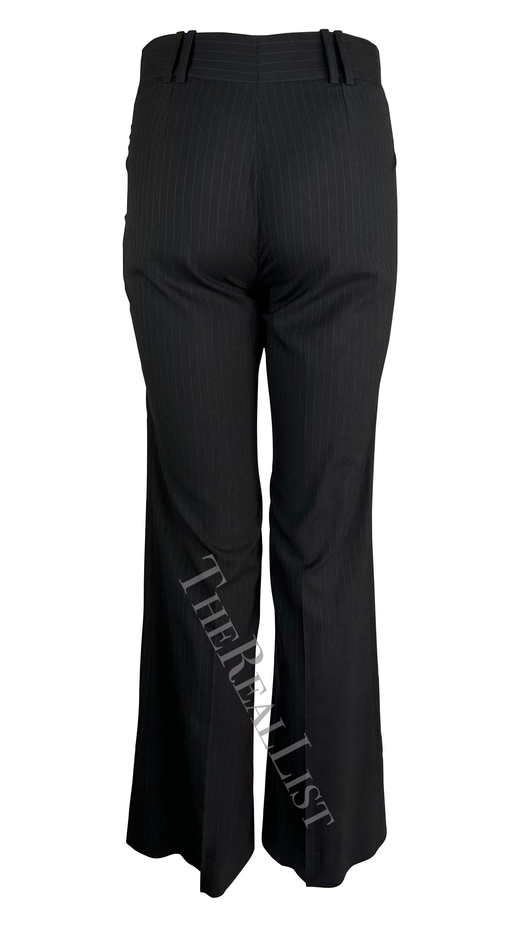 F/W 2001 Gucci by Tom Ford Black Pin Stripe Power Pantsuit For Sale 7