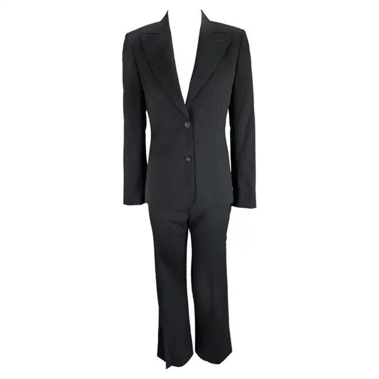 F/W 2001 Gucci by Tom Ford Combinaison pantalon Power à rayures noires