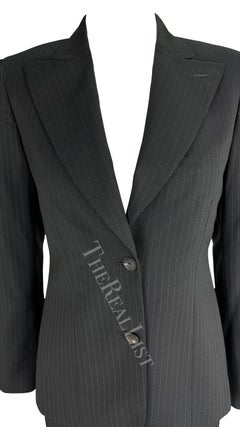 F/W 2001 Gucci by Tom Ford Black Pin Stripe Power Pantsuit