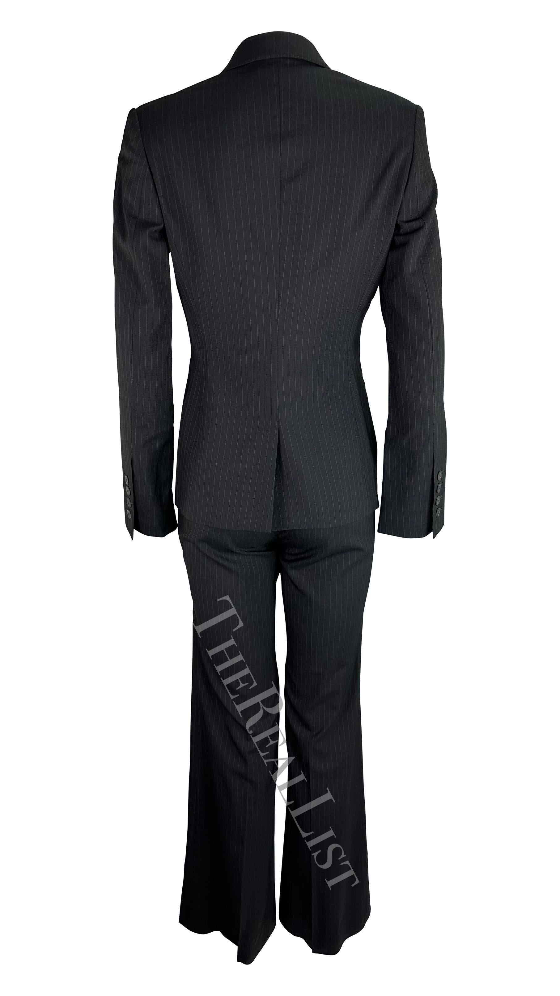 F/W 2001 Gucci by Tom Ford Pantalón negro a rayas Power en venta 1