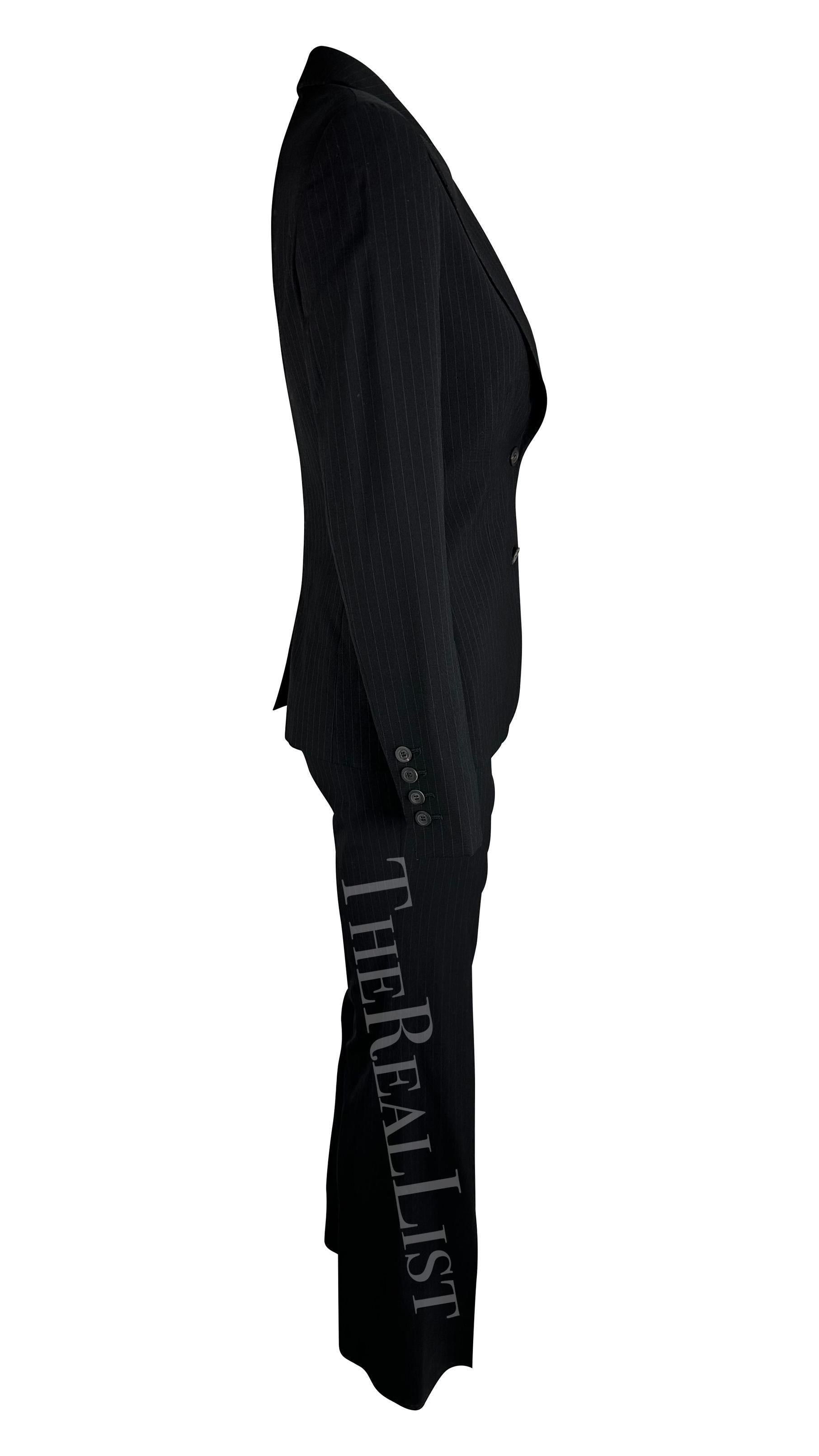F/W 2001 Gucci by Tom Ford Pantalón negro a rayas Power en venta 2