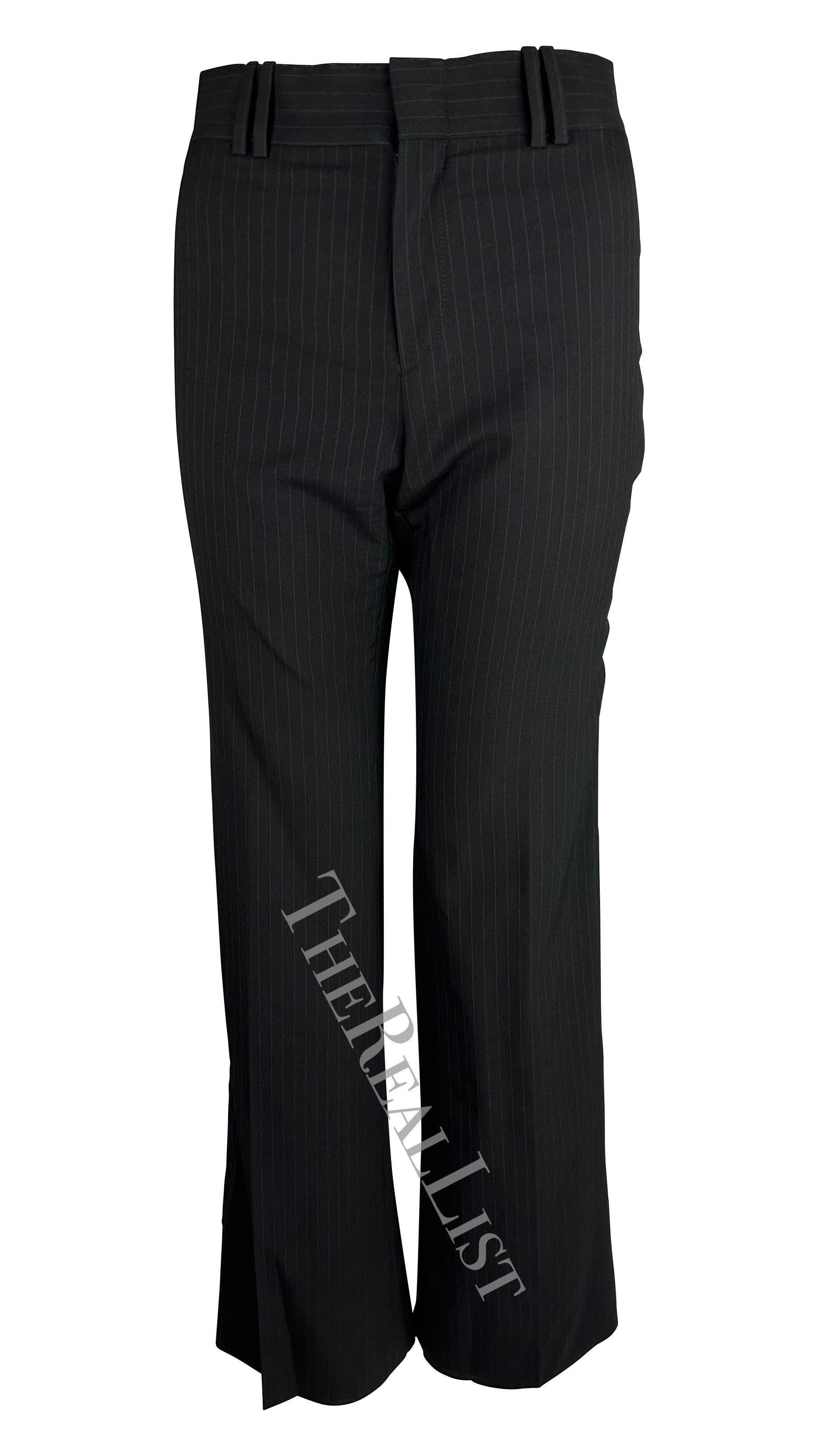 F/W 2001 Gucci by Tom Ford Pantalón negro a rayas Power en venta 4