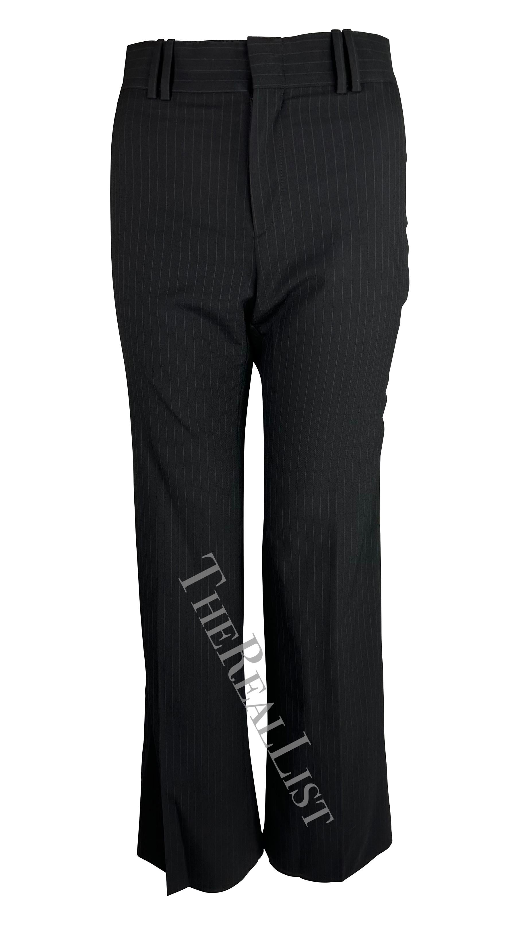 F/W 2001 Gucci by Tom Ford Black Pin Stripe Power Pantsuit For Sale 5